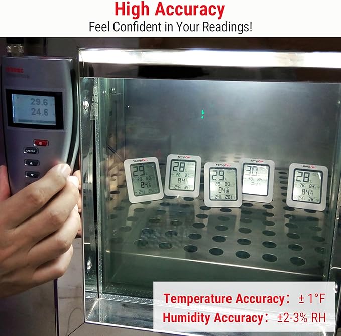 TP50 2 Pieces Digital Hygrometer Indoor Thermometer Room Thermometer and Humidity Gauge with Temperature Humidity