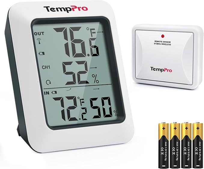 TP60 Digital Hygrometer Outdoor Thermometer Wireless Temperature and Humidity Gauge Monitor Room Thermometer with