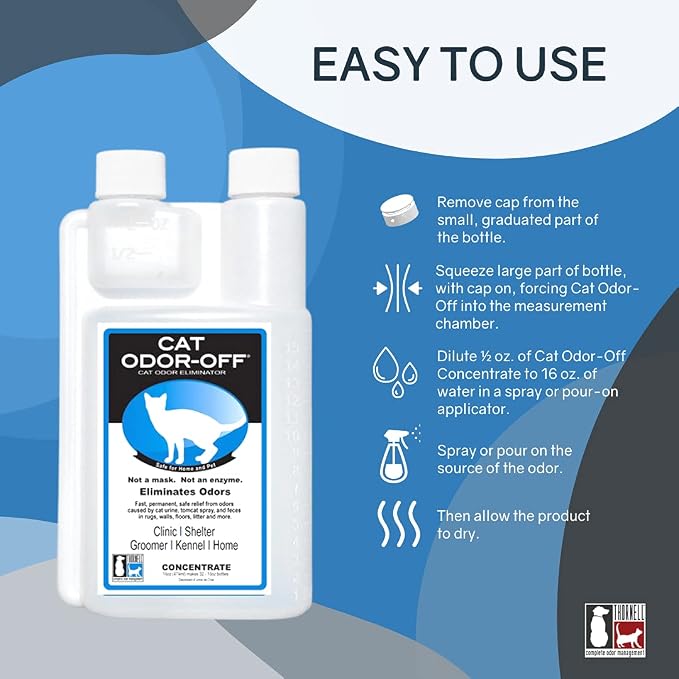 Cat Odor-Off Concentrate Pet Smell Odor Eliminator – Cat Odor Eliminator Concentrate for Pet Urine Odor, alternate
