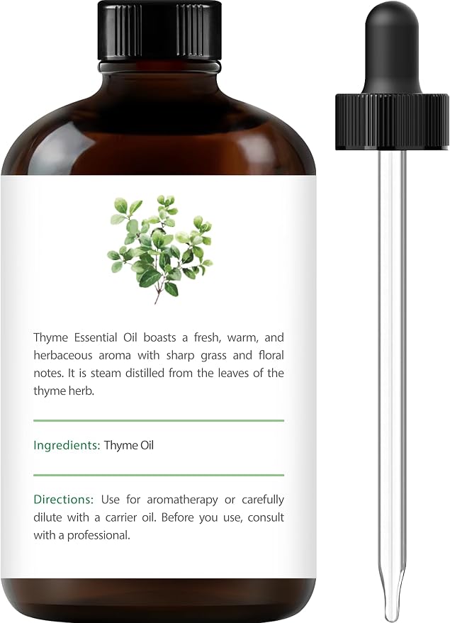 Thyme Essential Oil – Huge 4 Fl Oz – 100% Pure and Natural – Premium Grade Essential Oil for Diffuser and Aromatherapy