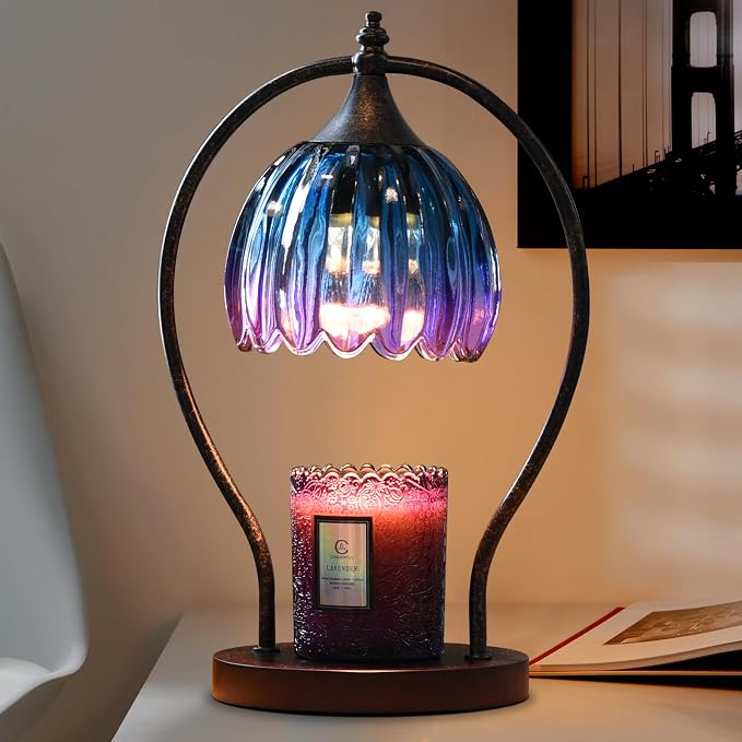 Timer Candle Warmer Lamp: Dimmable Candle Warmer Wax Melts Warmers for Jar Candles with 2 Bulbs, Birthday Gifts for Men