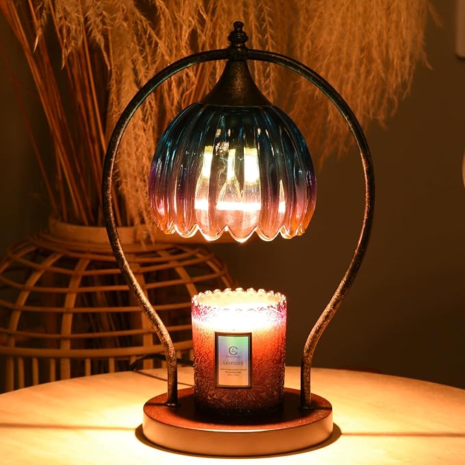 Timer Candle Warmer Lamp: Dimmable Candle Warmer Wax Melts Warmers for Jar Candles with 2 Bulbs, Birthday Gifts for Men