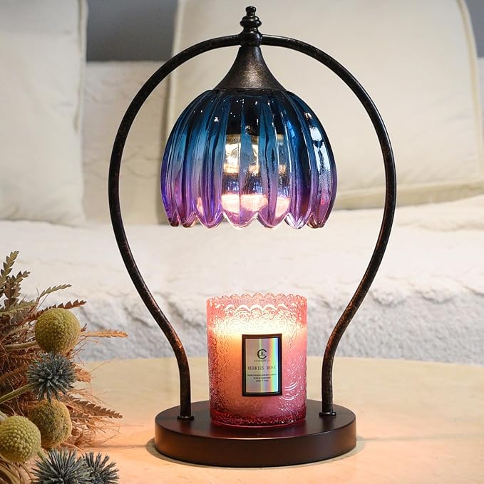 Timer Candle Warmer Lamp: Dimmable Candle Warmer Wax Melts Warmers for Jar Candles with 2 Bulbs, Birthday Gifts for Men