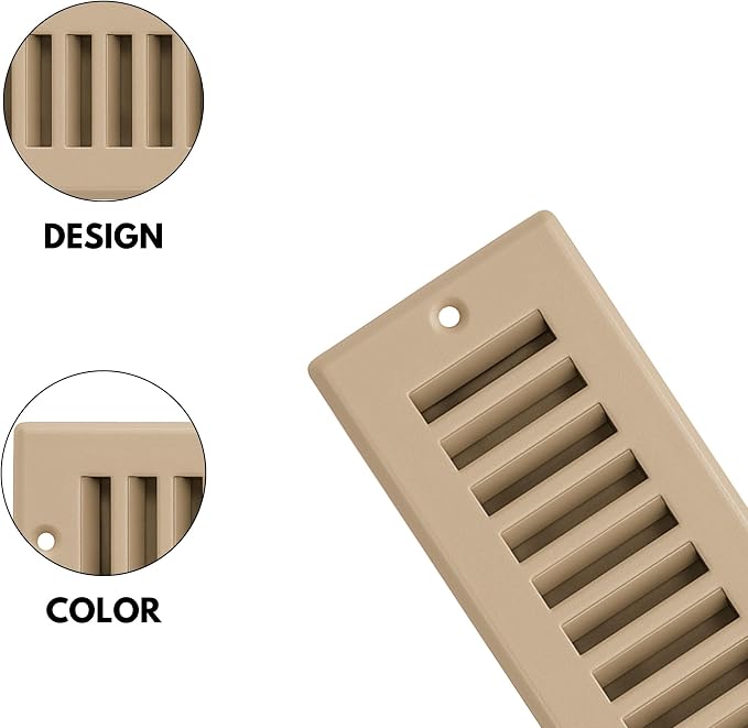 Toe Kick Vent Cover 2" x 10" Duct Opening, Brown Cabinet Toe Kick Register Grille, Steel Air Vent Grate for, alternate view 2