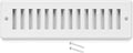 Toe Kick Vent Cover 2" x 10" Duct Opening, White Cabinet Toe Kick Register Grille, Steel Air Vent Grate for