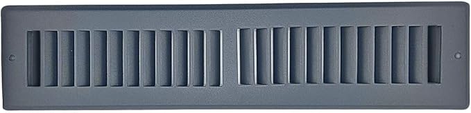 Toe Kick Vent Cover 2" x 14" Duct Opening, Grey Cabinet Toe Kick Register Grille, Steel Air Vent Grate for Kitchen Cabinets