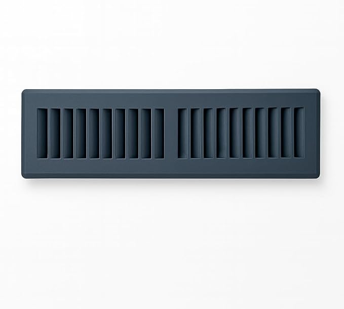 Toe Kick Vent Cover 4" x 10" Duct Opening, Grey Cabinet Toe Kick Register Grille, Steel Air Vent Grate for