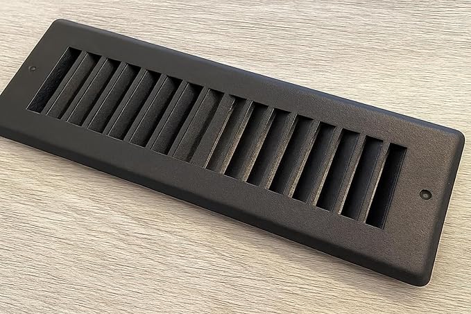 Toe Kick Vent Cover 4" x 10" Duct Opening, Grey Cabinet Toe Kick Register Grille, Steel Air Vent Grate for, alternate view 6