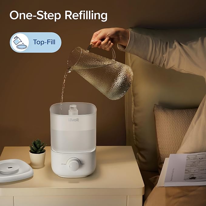 Top Fill Humidifiers for Bedroom, 2.5L Tank for Large Room, Easy to Fill & Clean, alternate product view 2