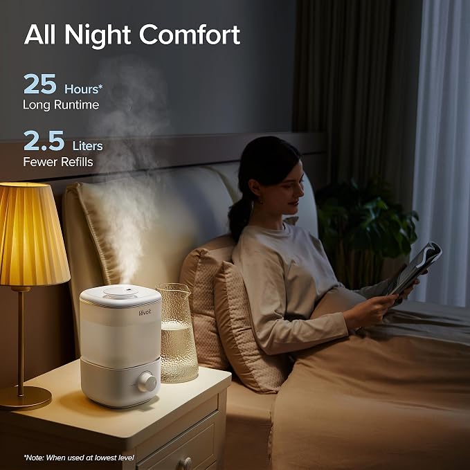 Top Fill Humidifiers for Bedroom, 2.5L Tank for Large Room, Easy to Fill & Clean, alternate product view 4