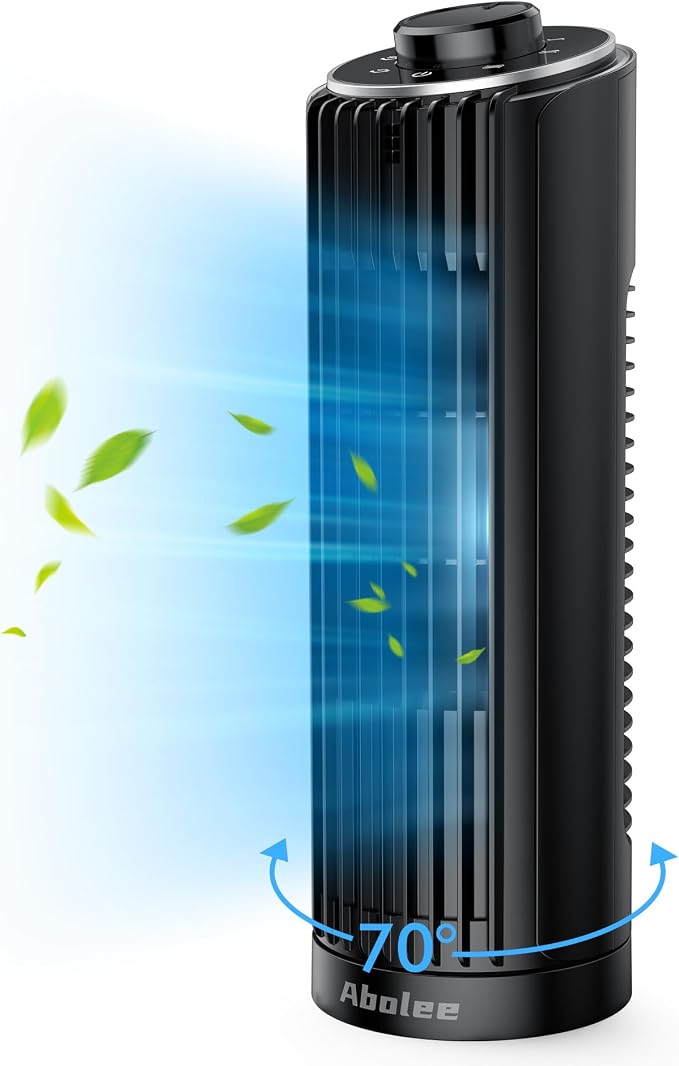 Tower Fan, 23ft/s Desk Fan, 70° Oscillating Desk Fan, Standing Table Fan with 3 Modes, 2026 New 13" Bladeless fan for