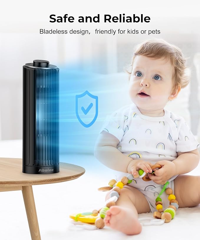 Tower Fan, 23ft/s Desk Fan, 70° Oscillating Desk Fan, Standing Table Fan with 3 Modes, 2026 New 13" Bladeless fan for