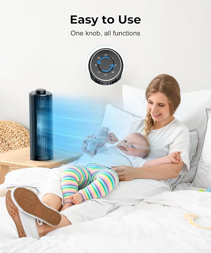Tower Fan, 23ft/s Desk Fan, 70° Oscillating Desk Fan, Standing Table Fan with 3 Modes, 2026 New 13" Bladeless fan for