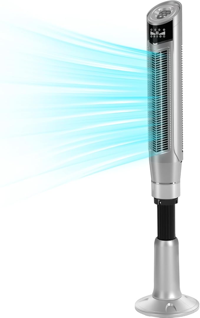 Tower Fan 360°Oscillating Fan Quiet Cooling 24H Timer Remote Control Powerful Standing 8 Wind Speed 3 Wind, product image
