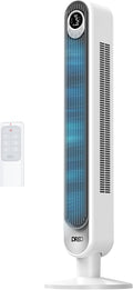 Tower Fan 42 Inch,Quiet Oscillating Bladeless Fan with Remote, 6 Speeds, 4 Modes, LED Display, 12H Timer, White Floor