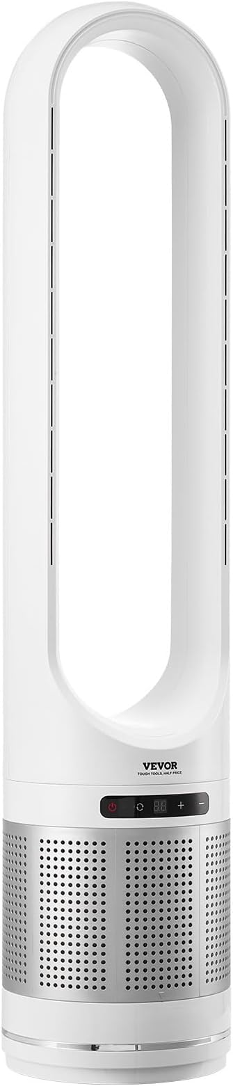 Tower Fan Bladeless, 15.4ft/s Velocity Floor Fan that Blows Cold Air, 80° Oscillating 8-Speed Fans, 8H Timer, Standing Fans