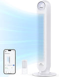 Tower Fan for Bedroom, 25ft/s Smart Standing Fans, 90° Oscillating Floor Fan with 4 Modes, 4 Speeds, 8H Timer, 28dB