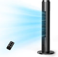 Tower Fan for Bedroom, 39dB Quiet Floor Fan with 6 Speeds, 4 Modes, Remote, 90° Oscillation & 12H Timer 37" Standing Fan for
