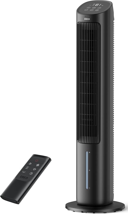 Tower Fan for Bedroom, 40" Evaporative Air Cooler, Cooling Fans That Blow Cold Air with 80° Oscillating, Removable Water