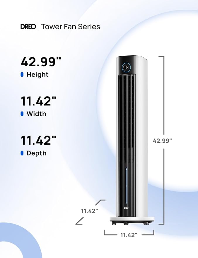 Tower Fan for Bedroom, 43" Cooling Fans That Blow Cold Air 2025 Upgraded, Evaporative Air Cooler, Quiet 85° Oscillating Floor