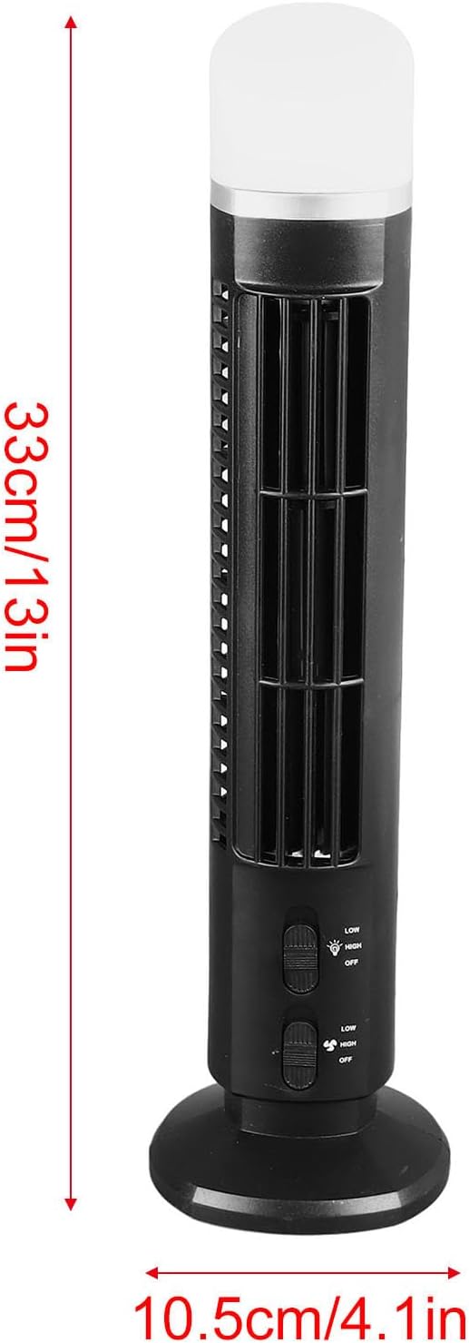 Tower Fan for Bedroom, 90 Degree Oscillating Desktop Tower Cooling Fan, Quiet Standing Fan Portable USB Desk Fan with Light