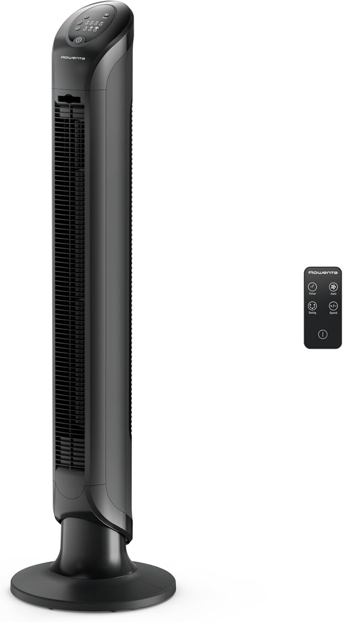 Tower Fan, Fresh 180° Oscillating Fan, Quiet Floor Fan for Bedroom, 3 Speeds, Powerful Cooling 40 Inch Standing Fan, Black