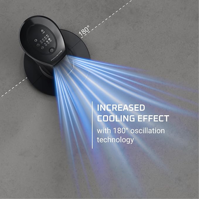 Tower Fan, Fresh 180° Oscillating Fan, Quiet Floor Fan for Bedroom, 3 Speeds, Powerful Cooling 40 Inch Standing Fan, Black