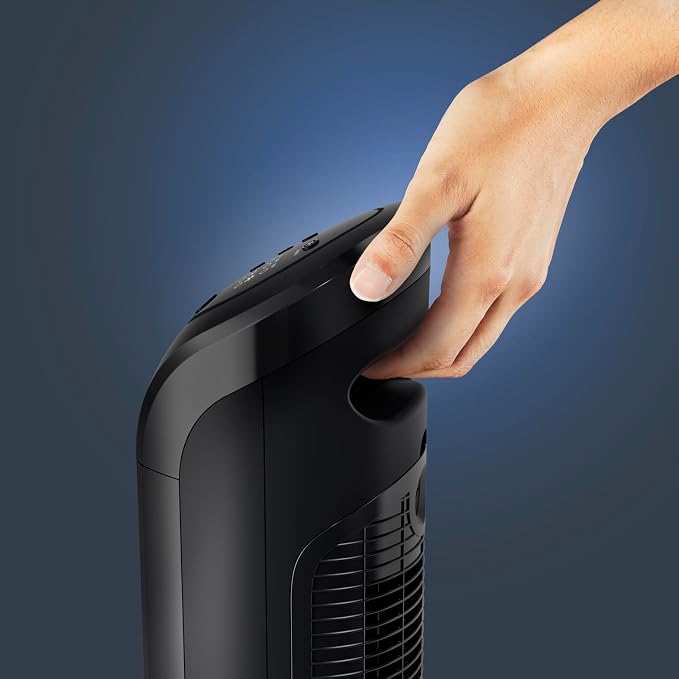 Tower Fan, Fresh 180° Oscillating Fan, Quiet Floor Fan for Bedroom, 3 Speeds, Powerful Cooling 40 Inch Standing Fan, Black
