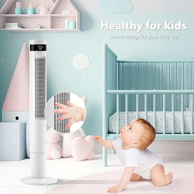 Tower Fan Portable Electric Oscillating Fan Quiet Cooling Remote Control Standing Bladeless Floor Fans 3, alternate product