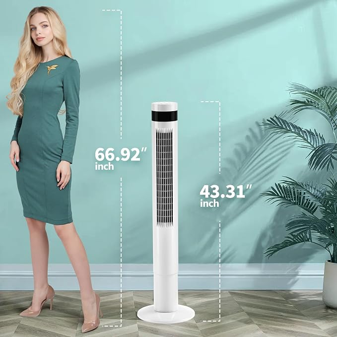 Tower Fan Portable Electric Oscillating Fan Quiet Cooling Remote Control Standing Bladeless Floor Fans 3, alternate product