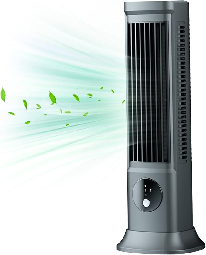 Tower Fan Portable Low-Noise Oscillating Tower Fan with 3 Wind Speeds USB Table Fans for Bedroom Living Room Office Standing