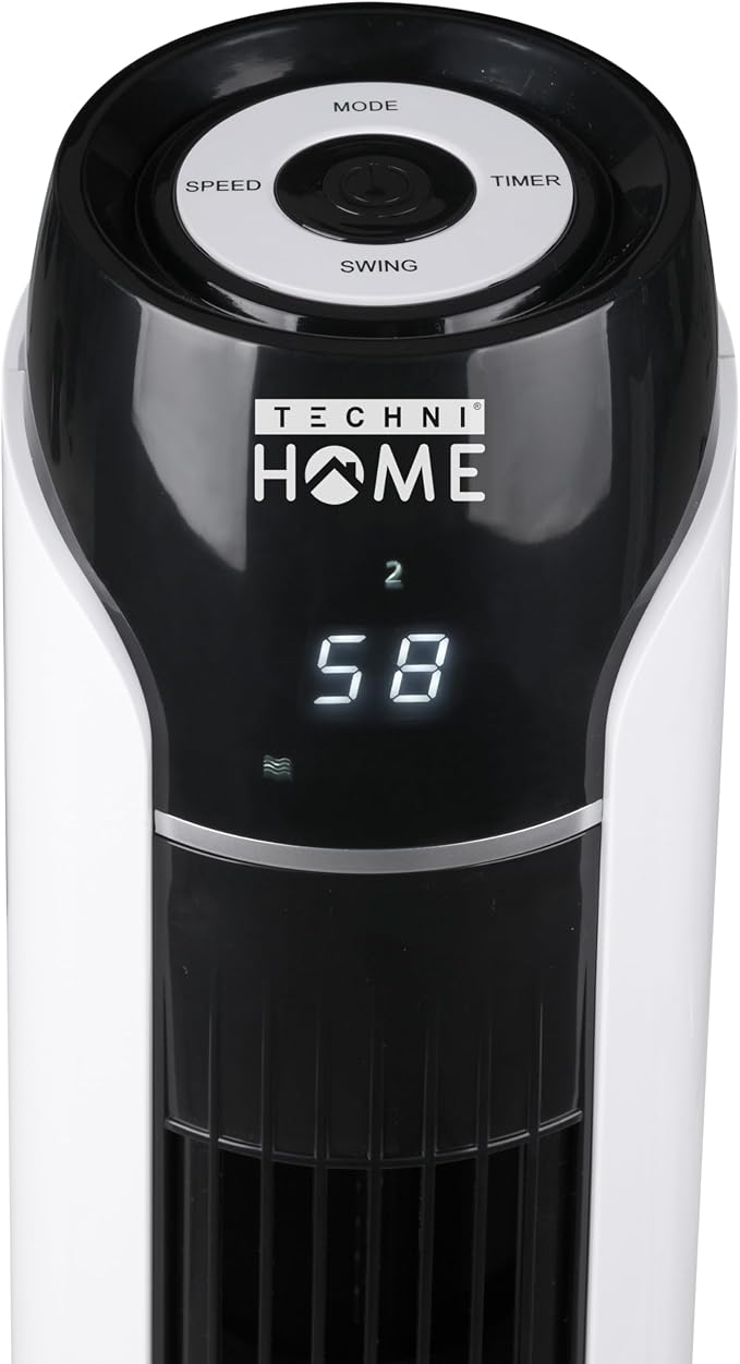 Tower Fan with Remote, Standing Fan for Bedroom with 3 Wind Modes and Speeds, LED Display, 15 Hour Sleep Timer, alternate