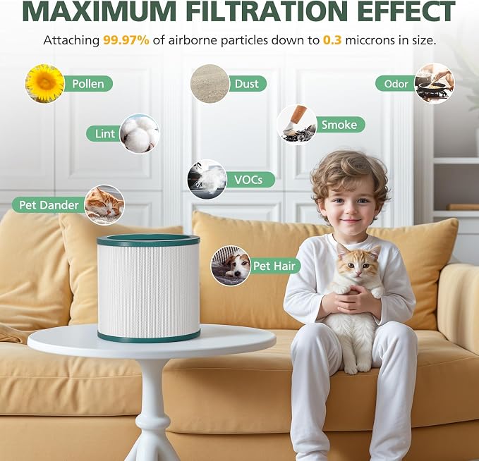 TP01 HEPA Replacement Filter Compatible with Tower Purifier Pure Cool Link TP01, TP02, TP03, AM11, BP01 Models