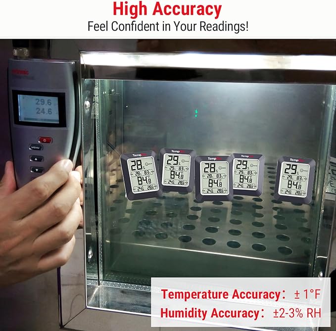 TP50W 3 Pieces Digital Hygrometer Indoor Thermometer Room Thermometer and Humidity Gauge with Temperature Humidity Monitor