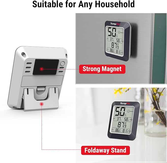 TP50W 3 Pieces Digital Hygrometer Indoor Thermometer Room Thermometer and Humidity Gauge with Temperature Humidity Monitor