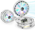 Transparent Folding Desk Fan, [Max 83Hrs Runtime] 20000mAh 8 Inch Rechargeable Portable Fan for Travel, 90° Oscillating 5