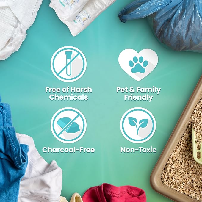 Trash Can Deodorizer Odor Eliminator - Garbage Can & Diaper Pail Deodorizer compatible with Dekor Diaper Genie