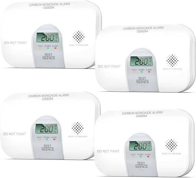 Travel Carbon Monoxide Detector, 10 Year Product Life Carbon Monoxide Detectors with LCD Digital Display and