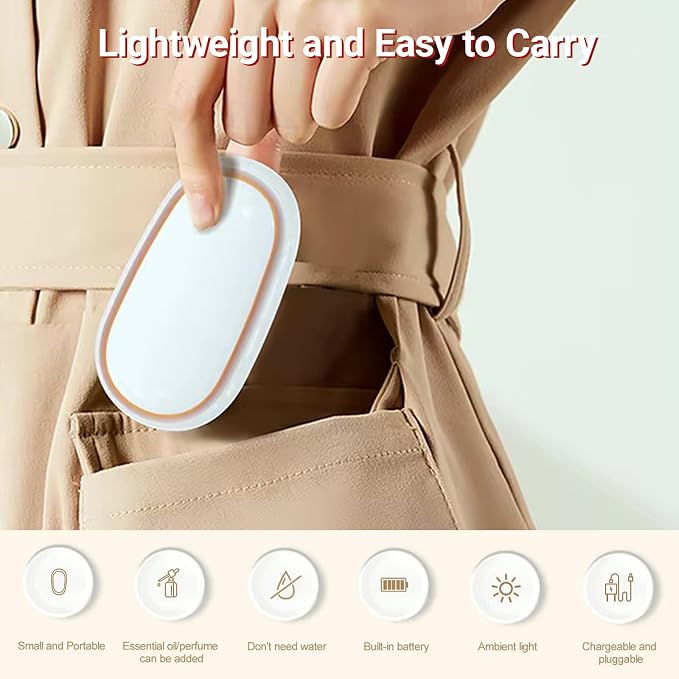 Travel Mini Diffuser for Essential Oils Multifunction Waterless Mini Car Aromatherapy Diffuser for Room Office