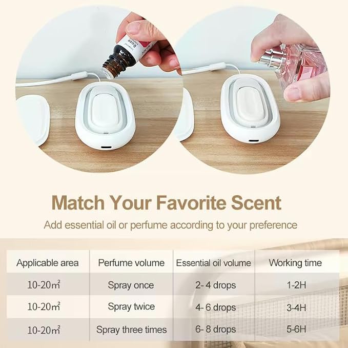 Travel Mini Diffuser for Essential Oils Multifunction Waterless Mini Car Aromatherapy Diffuser for Room Office