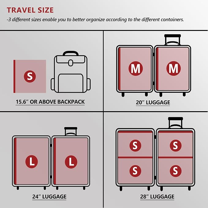 Travel Vacuum Bags for Clothing with Rechargeable Electric Pump, Compression Packing Cubes Organizer Storage for Luggage