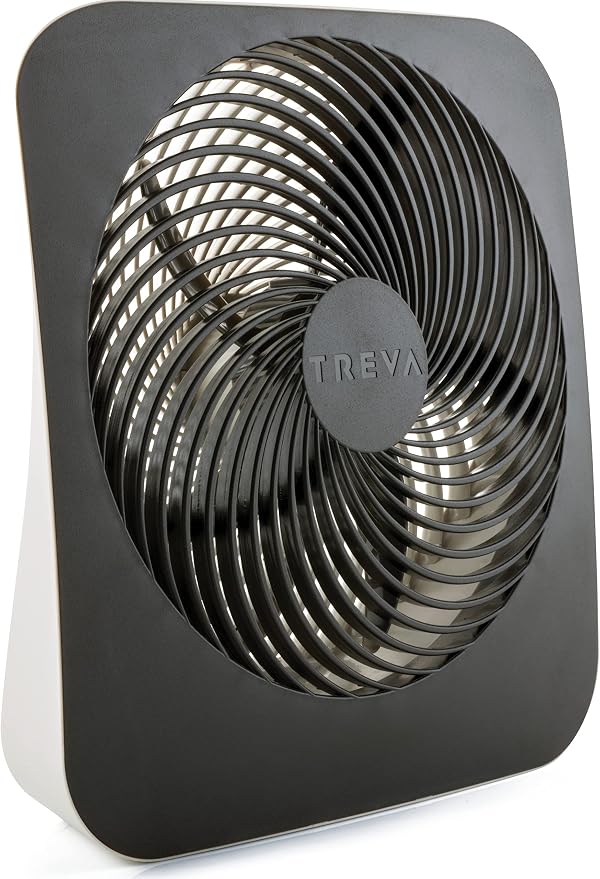 10-Inch Portable Desk Battery Fan, Powered by Battery and/or AC Adapter - Air Circulating with 2 Cooling Speeds, With