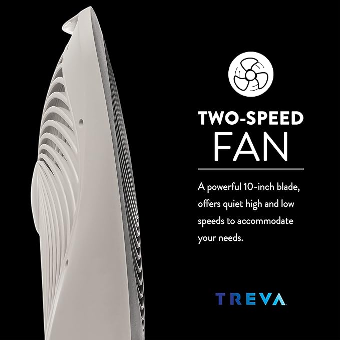 10-Inch Portable Desk Battery Fan, Powered by Battery and/or AC Adapter - Air Circulating with 2 Cooling Speeds, With