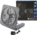 10-Inch Portable Desktop Air Circulation Battery Fan, 2 Speed, Compact Folding & Tilt Design, with AC Adapter