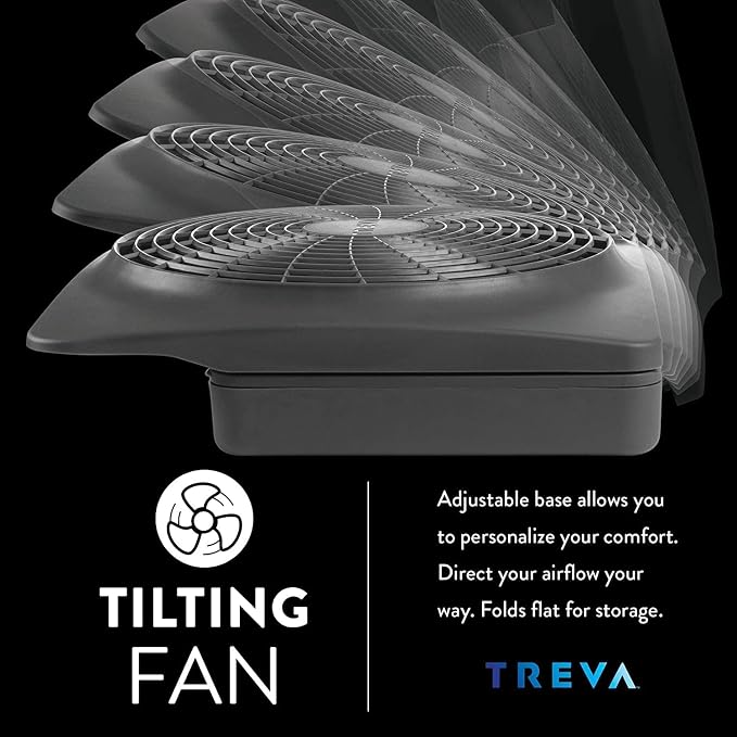 10-Inch Portable Desktop Air Circulation Battery Fan, 2 Speed, Compact Folding & Tilt Design, with AC Adapter