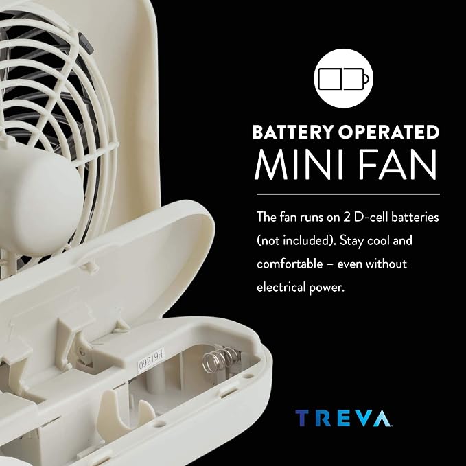 5 Inch Battery Powered Fan Portable Desk Fan 2 Cooling Speeds with Compact Folding & Tilt Design Cubicle Accessories
