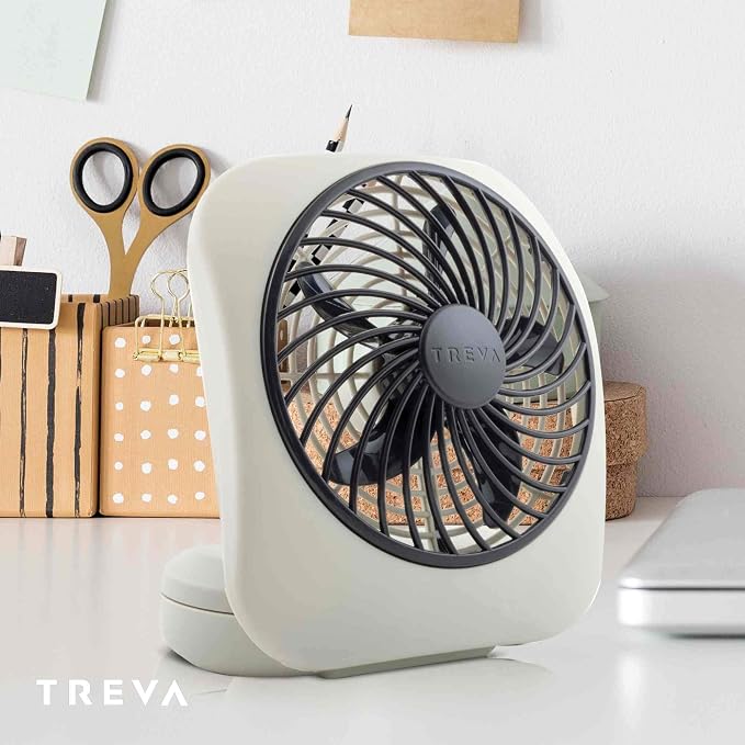 5 Inch Battery Powered Fan Portable Desk Fan 2 Cooling Speeds with Compact Folding & Tilt Design Cubicle Accessories