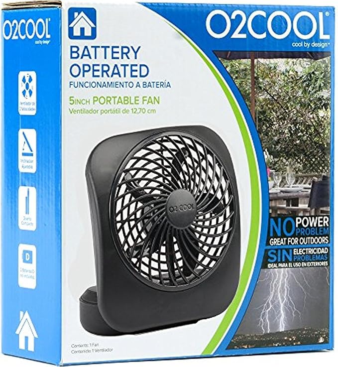 5 Inch Battery Powered Fan Portable Desk Fan 2 Cooling Speeds with Compact Folding & Tilt Design Cubicle, alternate