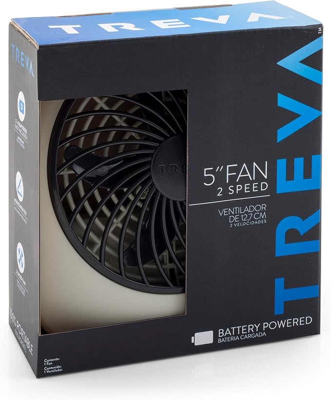 5 Inch Battery Powered Fan Portable Desk Fan 2 Cooling Speeds with Compact Folding & Tilt Design Cubicle, alternate