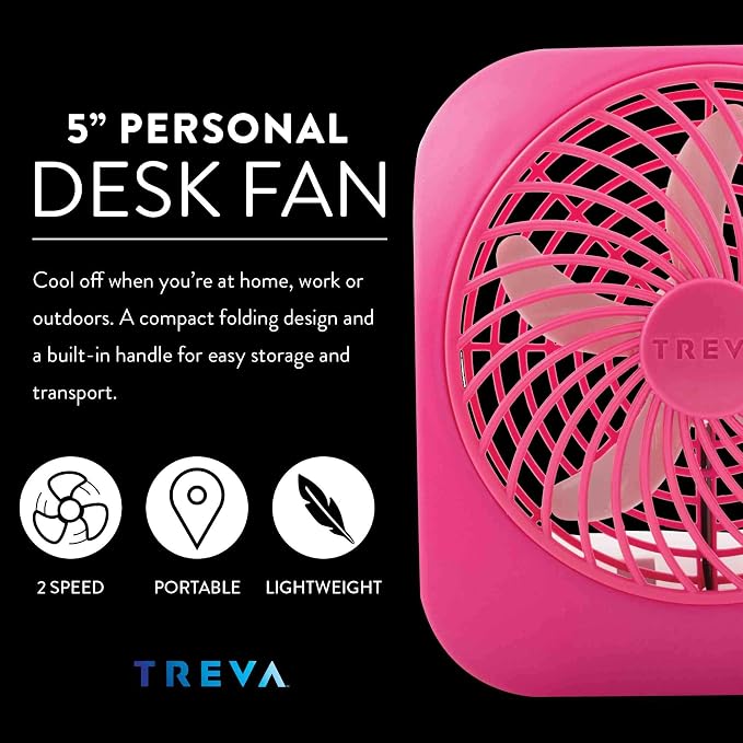 5 Inch Battery Powered Fan Portable Desk Fan 2 Cooling Speeds with Compact Folding & Tilt Design Cubicle, alternate